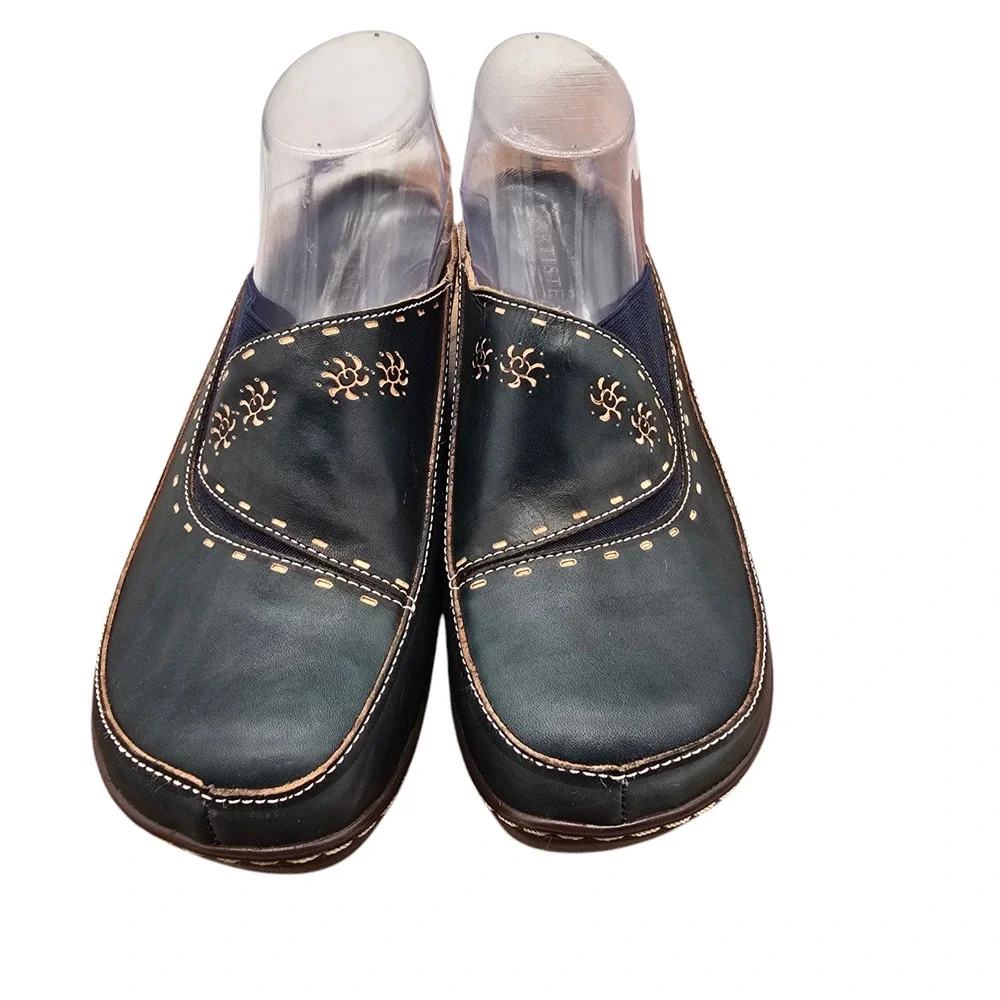 L'Artiste Chino Leather Clog Slip On Mule Womens 42 Blue Tan by Spring Step - Picture 2 of 12